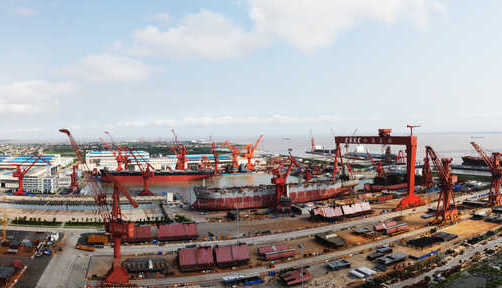 中船長興造船基地一期工程民品造船區建設項目后評價 廠區全貌圖.jpg